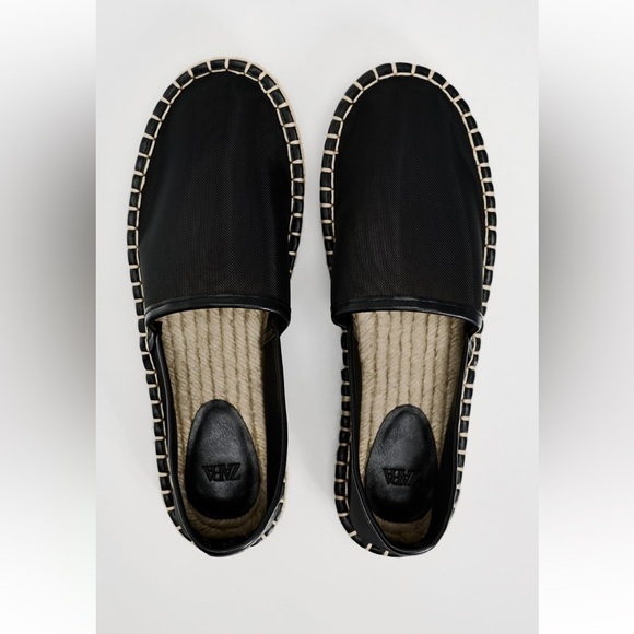New ZARA Mesh Espadrilles With Jute Soles - Picture 2 of 5